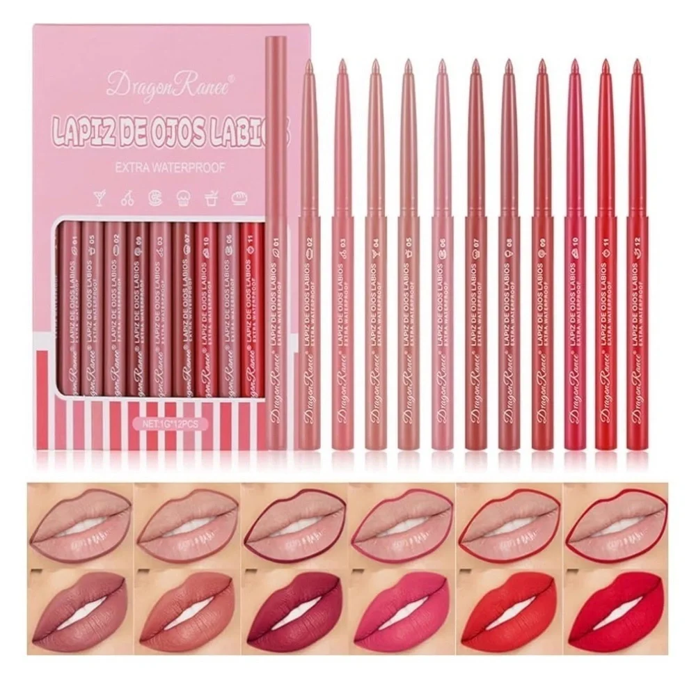 New! Long wear Matte lip liner set 12 piece in box neutrals and pinks